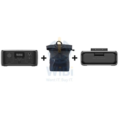 EcoFlow RIVER 3 Portable Power Station - 600W / 245Wh / Gray + EcoFlow EB300 Battery for RIVER 3 Plus + EcoFlow