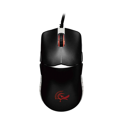 DUCKY FEATHER RGB Wired Huano Blue Switches Lightweight Gaming Mouse - Black/White