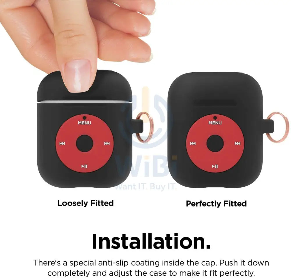 Elago AirPods 1 & 2 AW6 Hang Case (iPod) - Black Accessories > Mobiles & Tablets > Mobiles