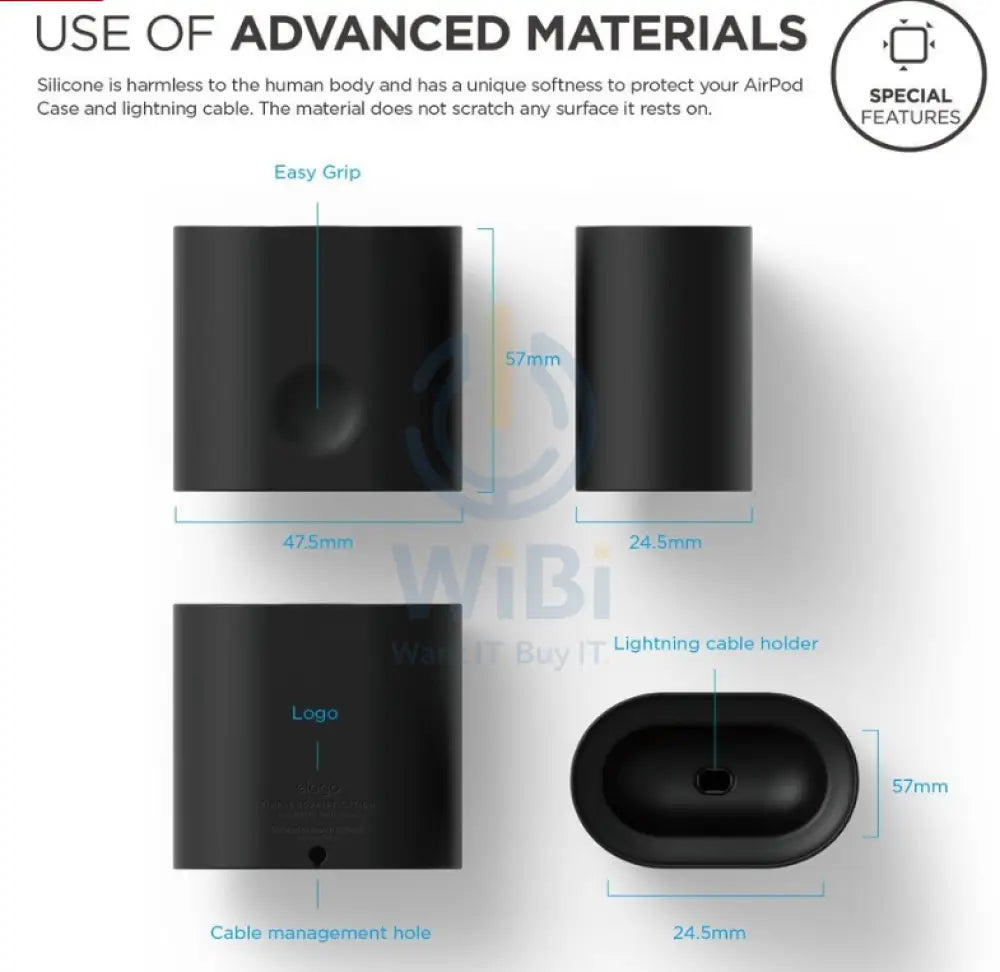 Elago Airpods 1&2 charging station - Black Accessories > Mobiles & Tablets > Mobiles > Mobile Holder / Stands
