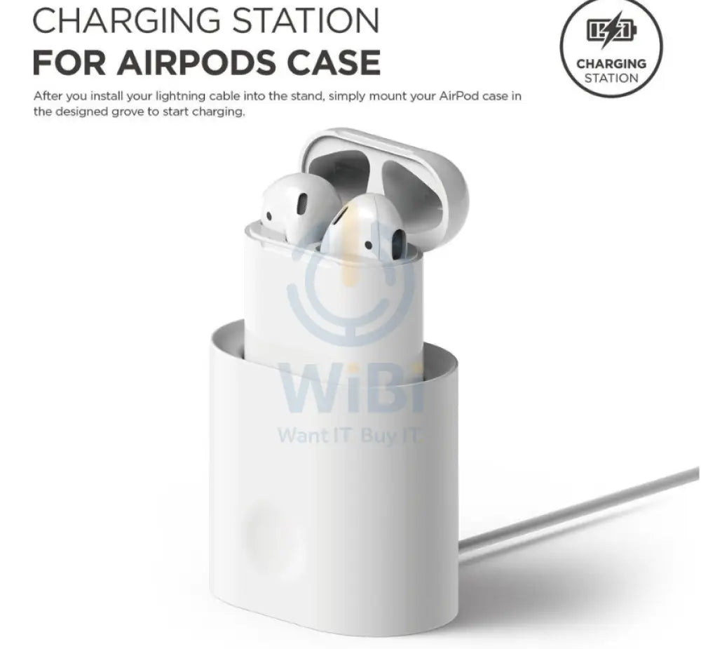 Elago Airpods 1&2 charging station - White Accessories > Mobiles & Tablets > Mobiles > Mobile Holder / Stands