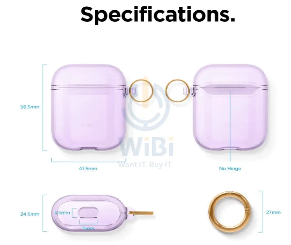 Elago AirPods 1 & 2 Clear Case - Lavender Accessories > Mobiles & Tablets > Mobiles