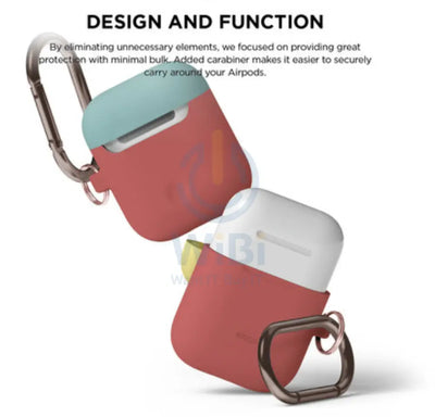 Elago AirPods 1 & 2 Duo Hang Case - Body-Italian Rose / Top-Coral Blue Yellow Accessories > Mobiles & Tablets