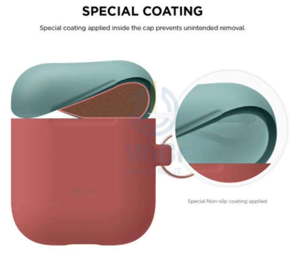 Elago AirPods 1 & 2 Duo Hang Case - Body-Italian Rose / Top-Coral Blue Yellow Accessories > Mobiles & Tablets