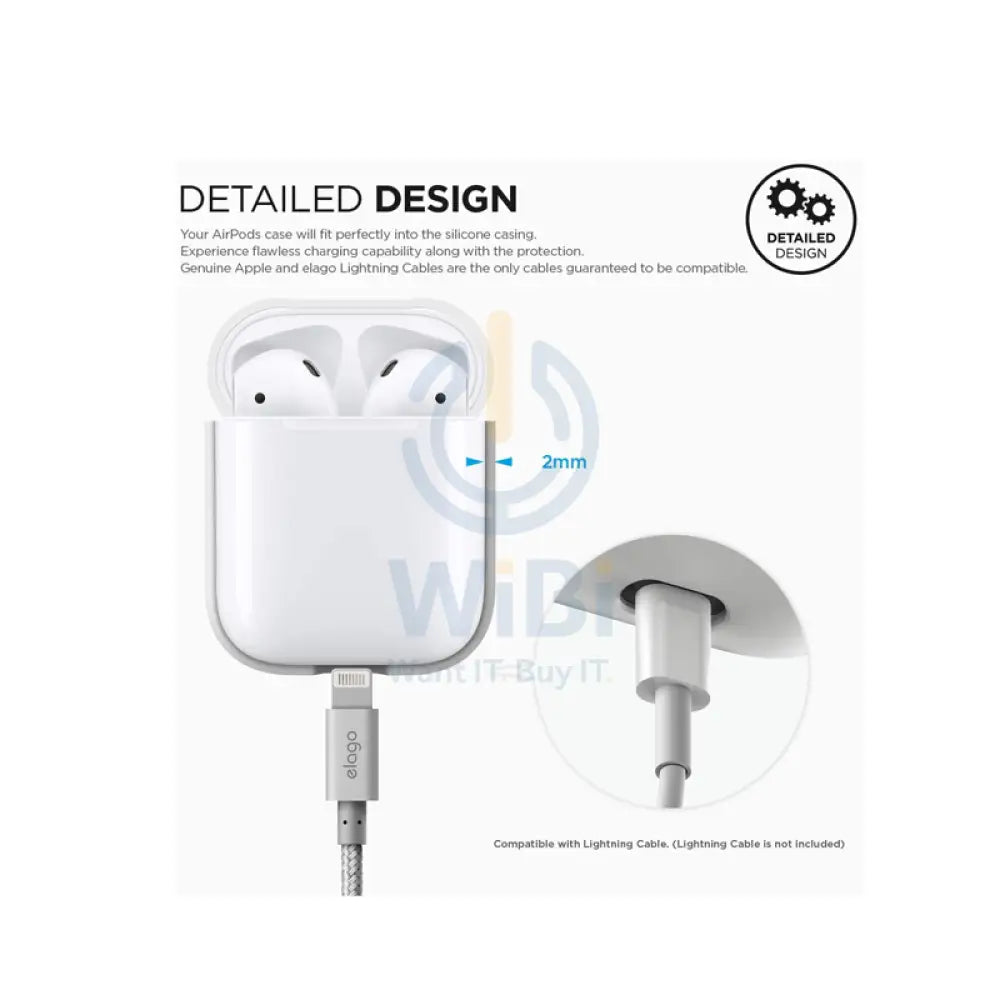 Elago AirPods 1&2 Silicone Case - White Accessories > Mobiles & Tablets