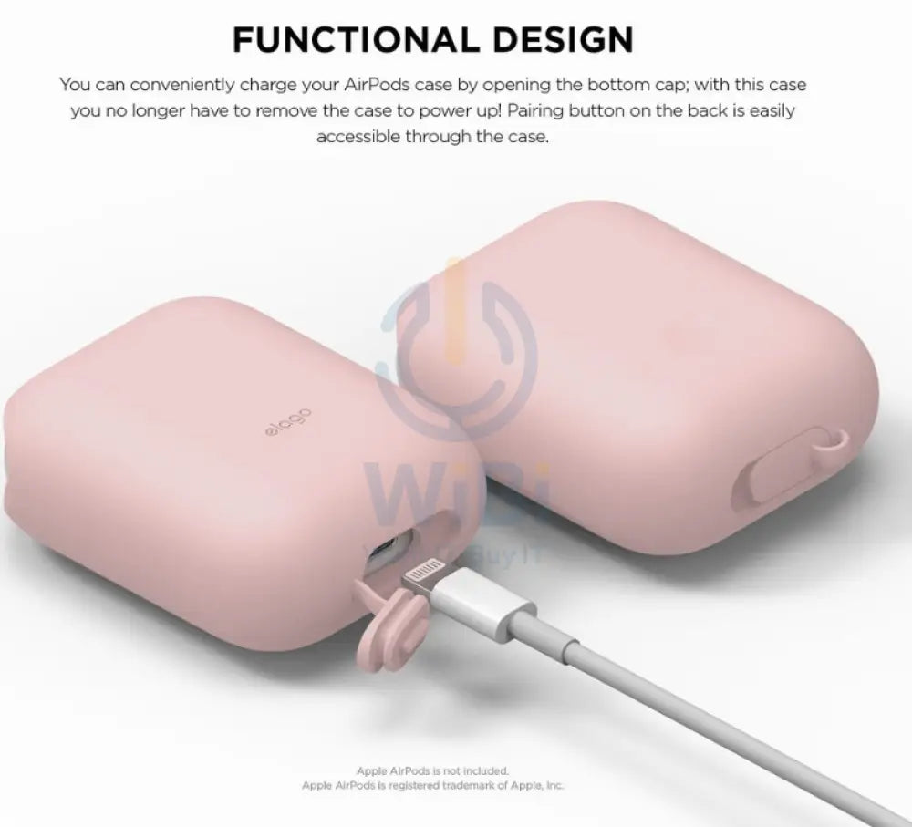 إلاجو ايربودز & 2 مقاوم للماء حافظة  اللون الوردي  جميلاكسسوارات  هواتف  تابلت  هواتف
