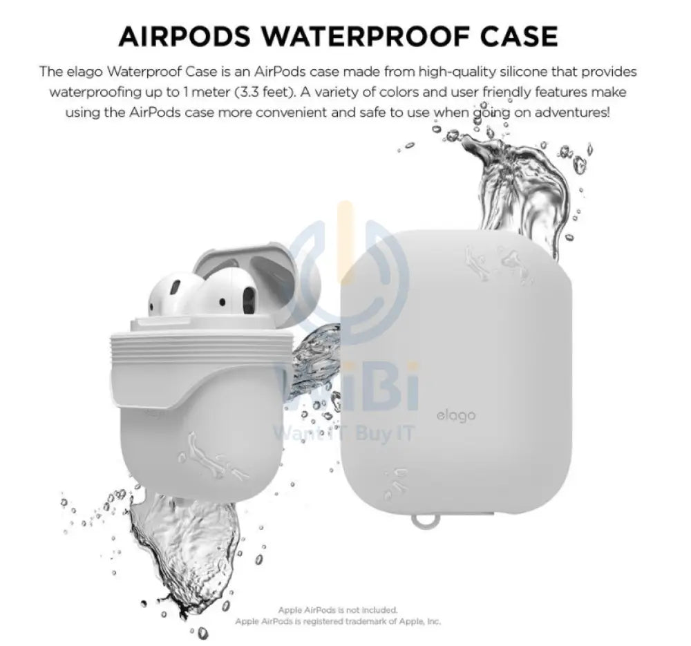 Elago AirPods 1 & 2 WaterProof Case - White Accessories > Mobiles & Tablets > Mobiles