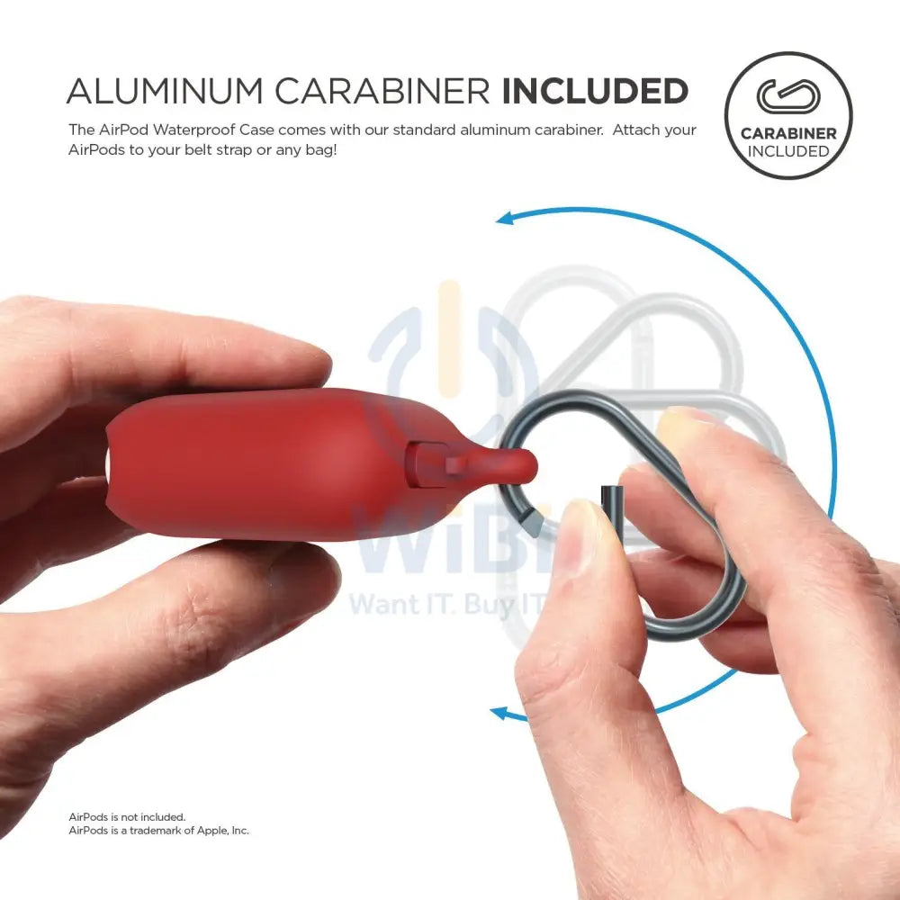 Elago AirPods 1 & 2 Waterproof Hang Case - Red Accessories > Mobiles & Tablets > Mobiles