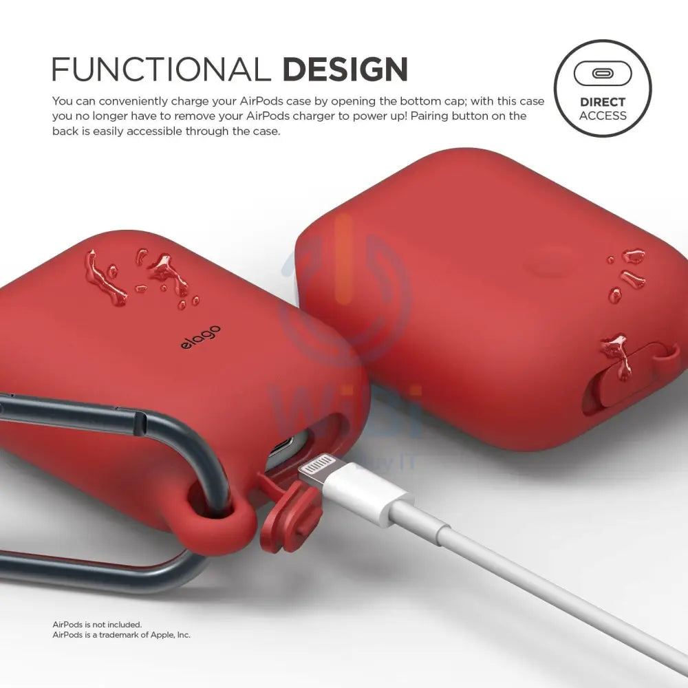 Elago AirPods 1 & 2 Waterproof Hang Case - Red Accessories > Mobiles & Tablets > Mobiles