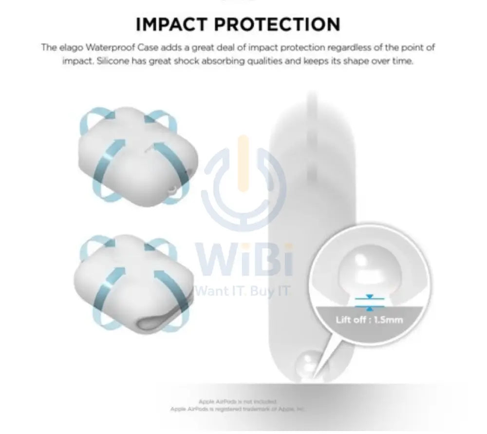 إلاجو ايربودز & 2 مقاوم للماء  حافظة  أبيض اكسسوارات  هواتف  تابلت  هواتف