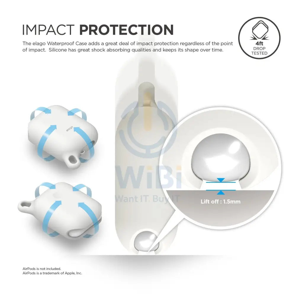 إلاجو ايربودز & 2 مقاوم للماء  حافظة  أبيض اكسسوارات  هواتف  تابلت  هواتف