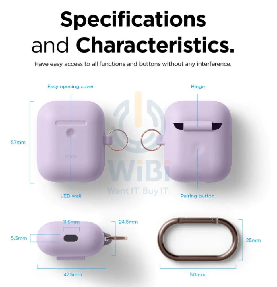 Elago AirPods 1&2 Wireless Hang Case - Lavender Accessories > Mobiles & Tablets > Mobiles