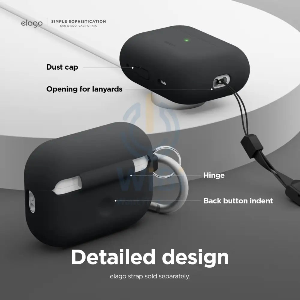 Elago AirPods Pro 1&2 Silicone Hang Case - Black Accessories > Mobiles & Tablets