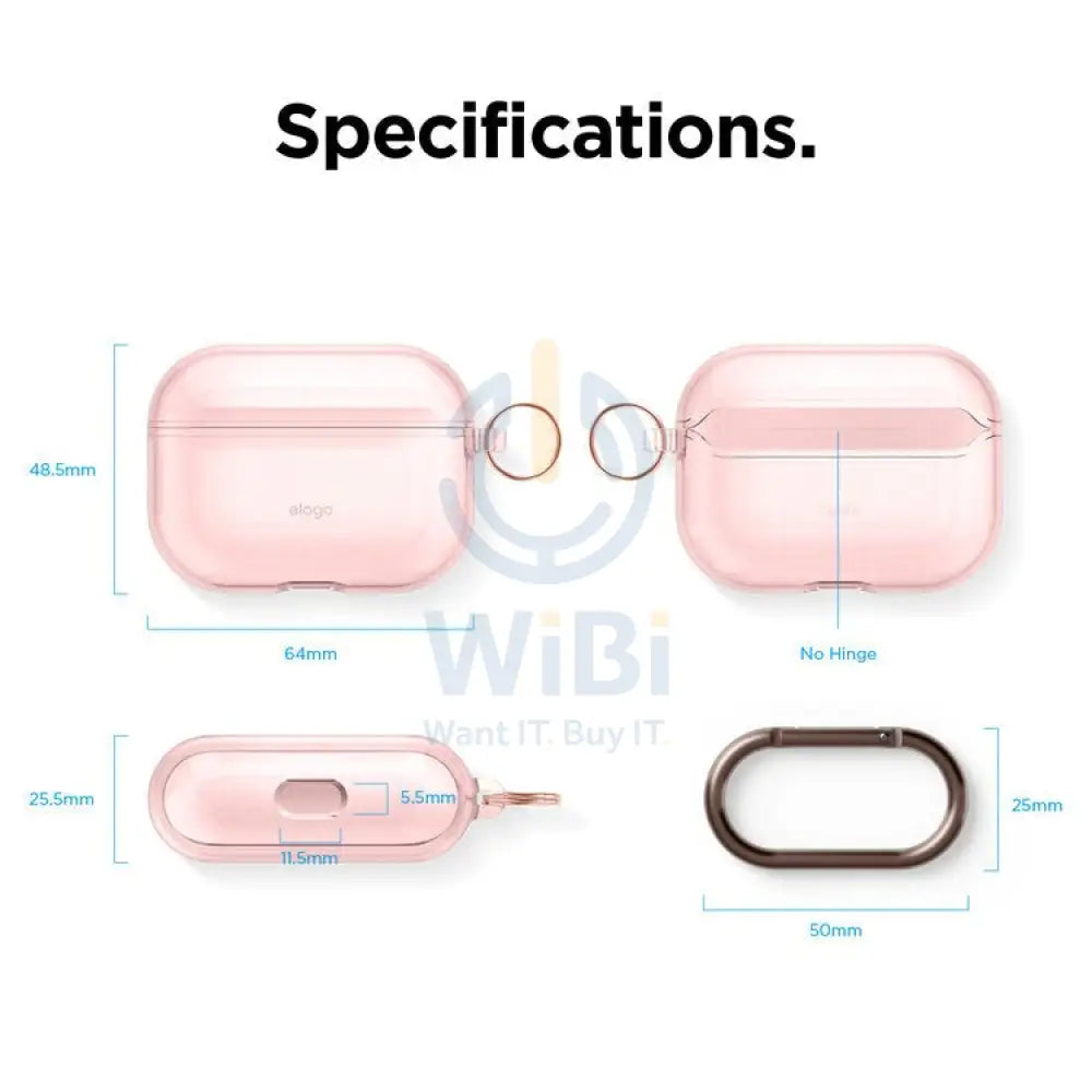 إلاجو ايربودز برو شفاف حافظة  اللون الوردي  جميلاكسسوارات  هواتف  تابلت  هواتف