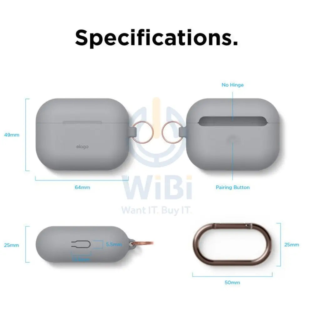 Elago AirPods Pro Original Hang Case - Medium Gray Accessories > Mobiles & Tablets > Mobiles