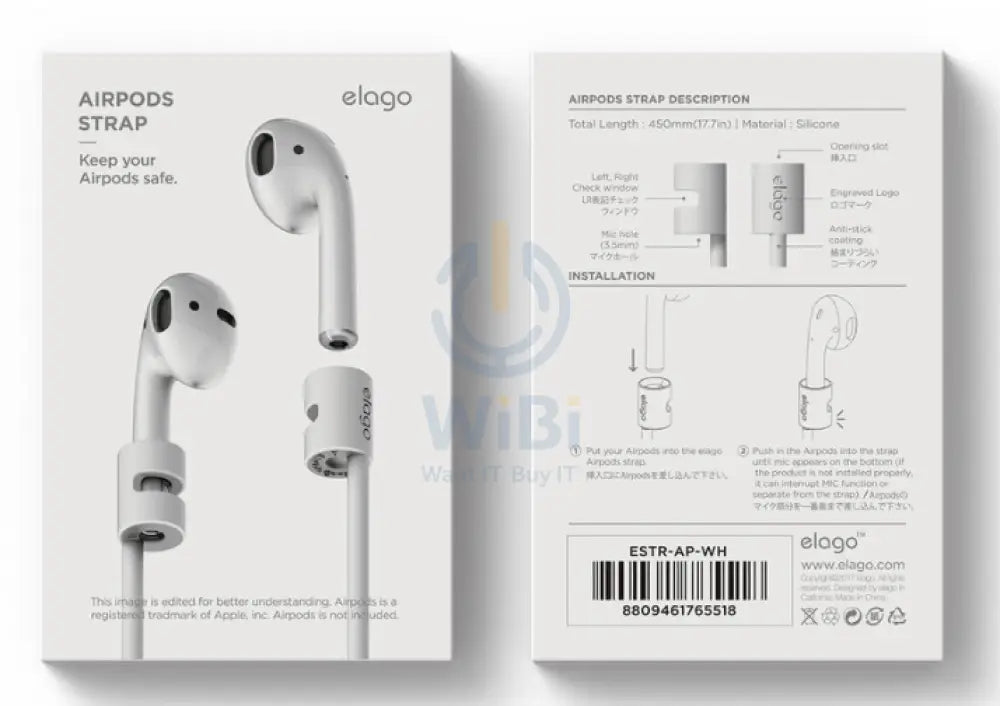 Elago AirPods Pro Strap - Apple Airpods 1 & 2 / White Accessories > Mobiles & Tablets