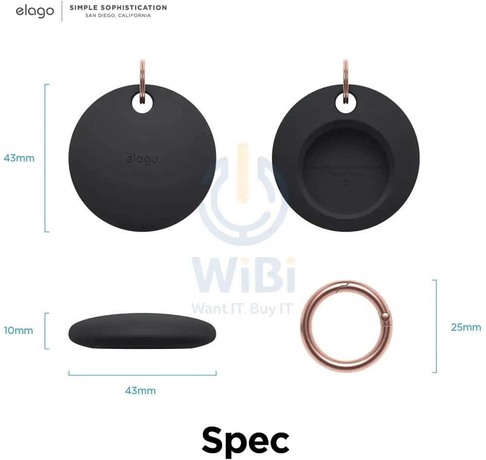 Elago AirTag Basic Case - Black Accessories > Mobiles & Tablets