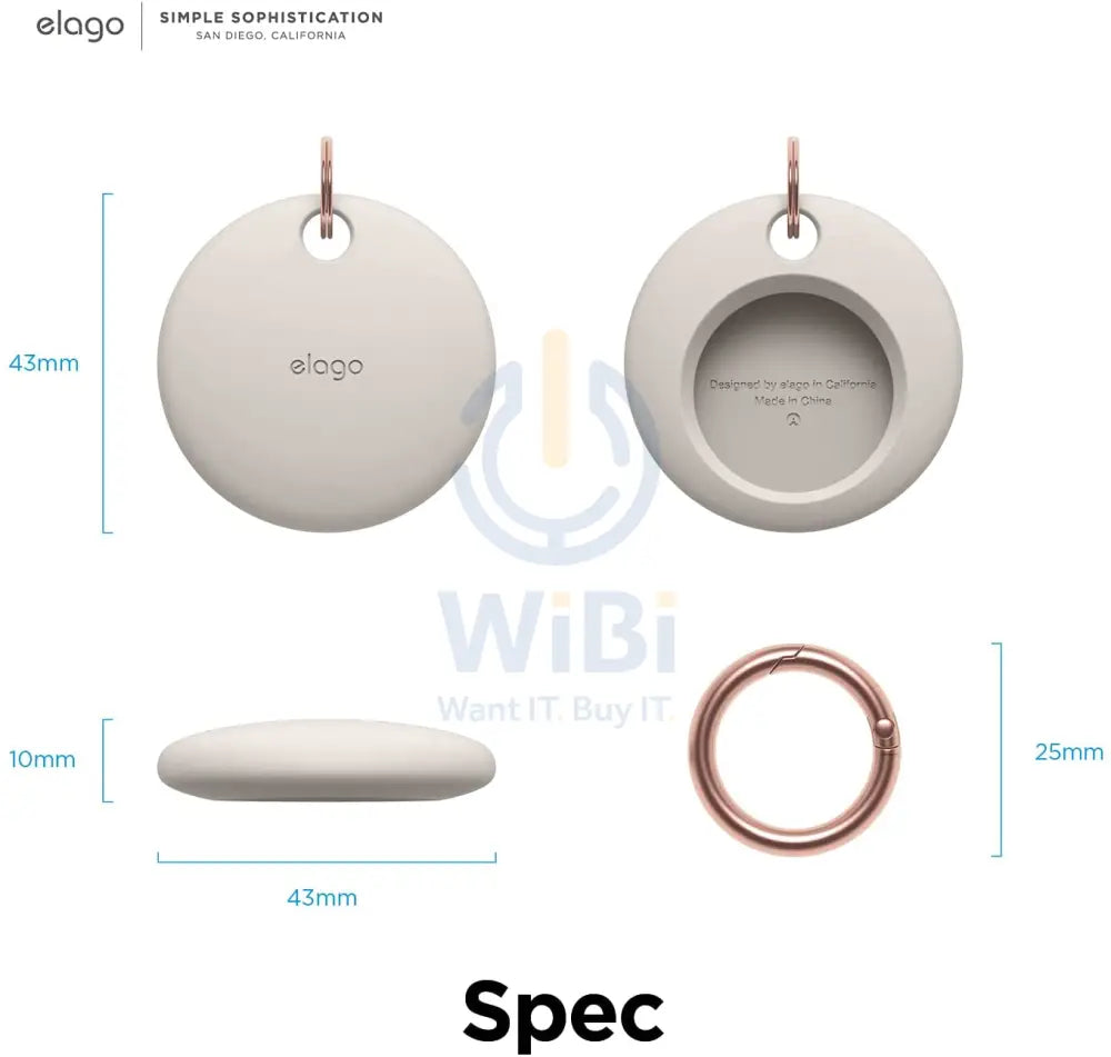 Elago AirTag Basic Case - Stone Accessories > Mobiles & Tablets