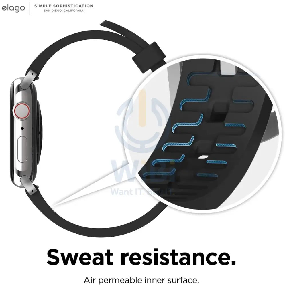 Elago Apple Watch 41/40mm Premium Fluoro Rubber Strap - Black Accessories > Smart Watches