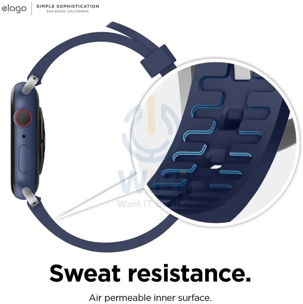 Elago Apple Watch 45/44/42mm/Ultra Premium Fluoro Rubber Strap - Jean Indigo Accessories > Smart Watches