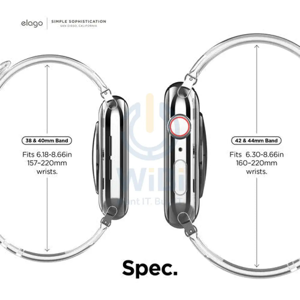 Elago Apple Watch 45mm/44mm/Ultra TPU Band - Clear - Clear Accessories > Smart Watches