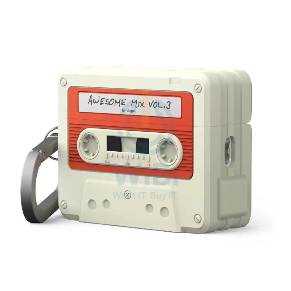 Elago Cassette Tape Classic Hang Case For Apple AirPods Pro 3 - White/Red Accessories > Headphones > Covers & Cases