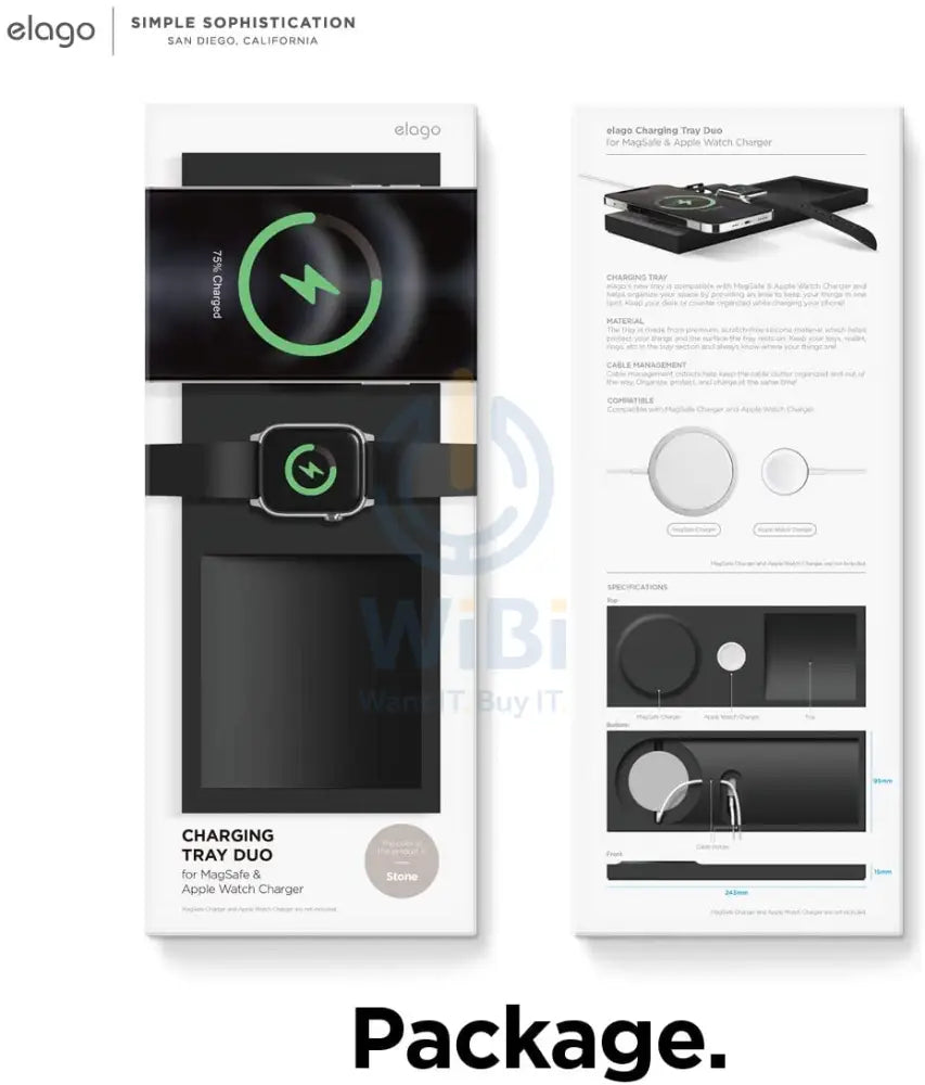 Elago Charging Tray Duo for Magsafe and Apple Watch - Stone Accessories > Power Adapters