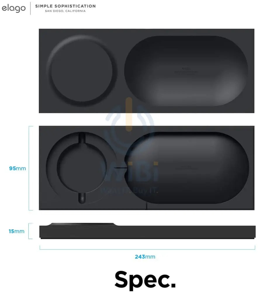 Elago Charging Tray for MagSafe - Black Accessories > Mobiles & Tablets > Mobiles > Mobile Holder / Stands