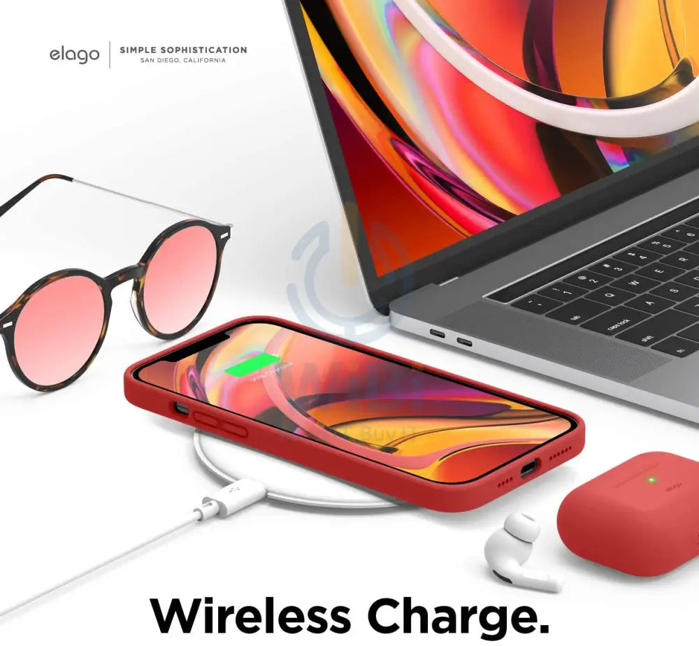 إلاجو ايفون  برو ماكس ليكويد  حافظة ليكويد  حافظة  أحمر اكسسوارات  هواتف  تابلت  هواتف  شاشة &