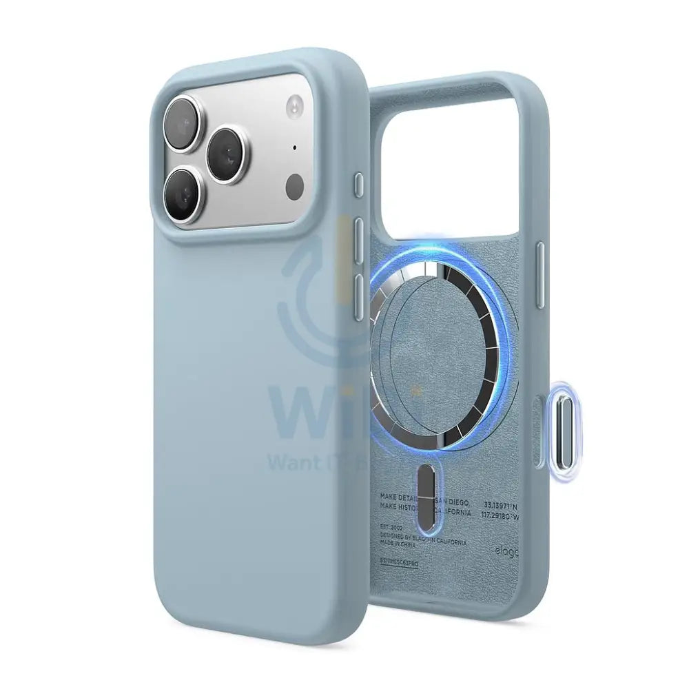 Elago iPhone 17 Pro Magnetic Silicone Case (Camera Control Key Included) - Sky Blue Accessories > Mobiles & Tablets >