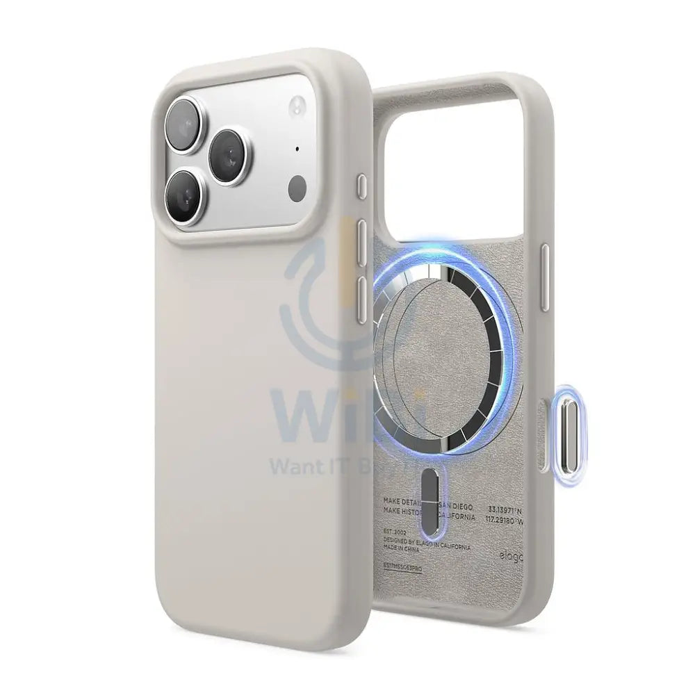 Elago iPhone 17 Pro Magnetic Silicone Case (Camera Control Key Included) - Stone Accessories > Mobiles & Tablets >