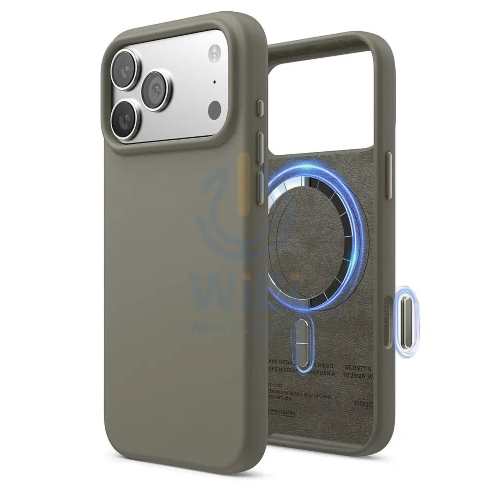 Elago iPhone 17 Pro Max Magnetic Silicone Case (Camera Control Key Included) - Medium Gray Accessories > Mobiles &
