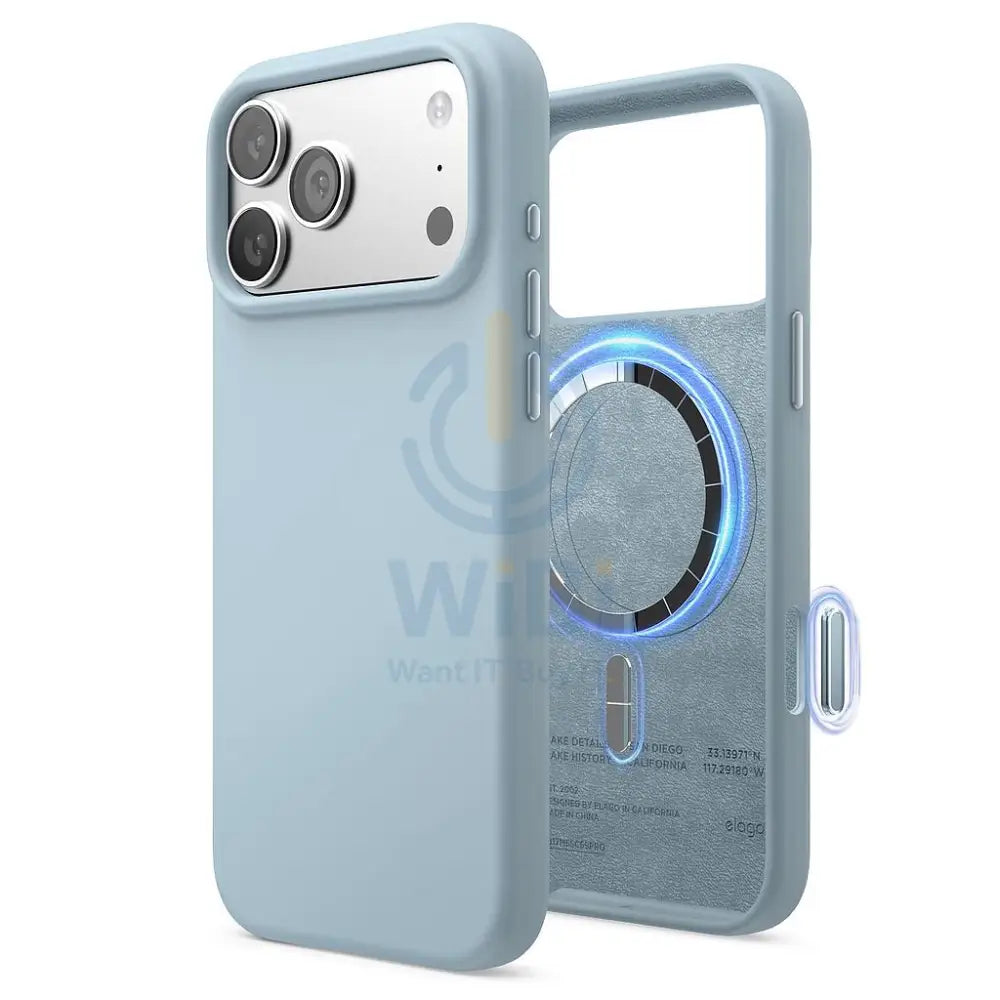 Elago iPhone 17 Pro Max Magnetic Silicone Case (Camera Control Key Included) - Sky Blue Accessories > Mobiles & Tablets