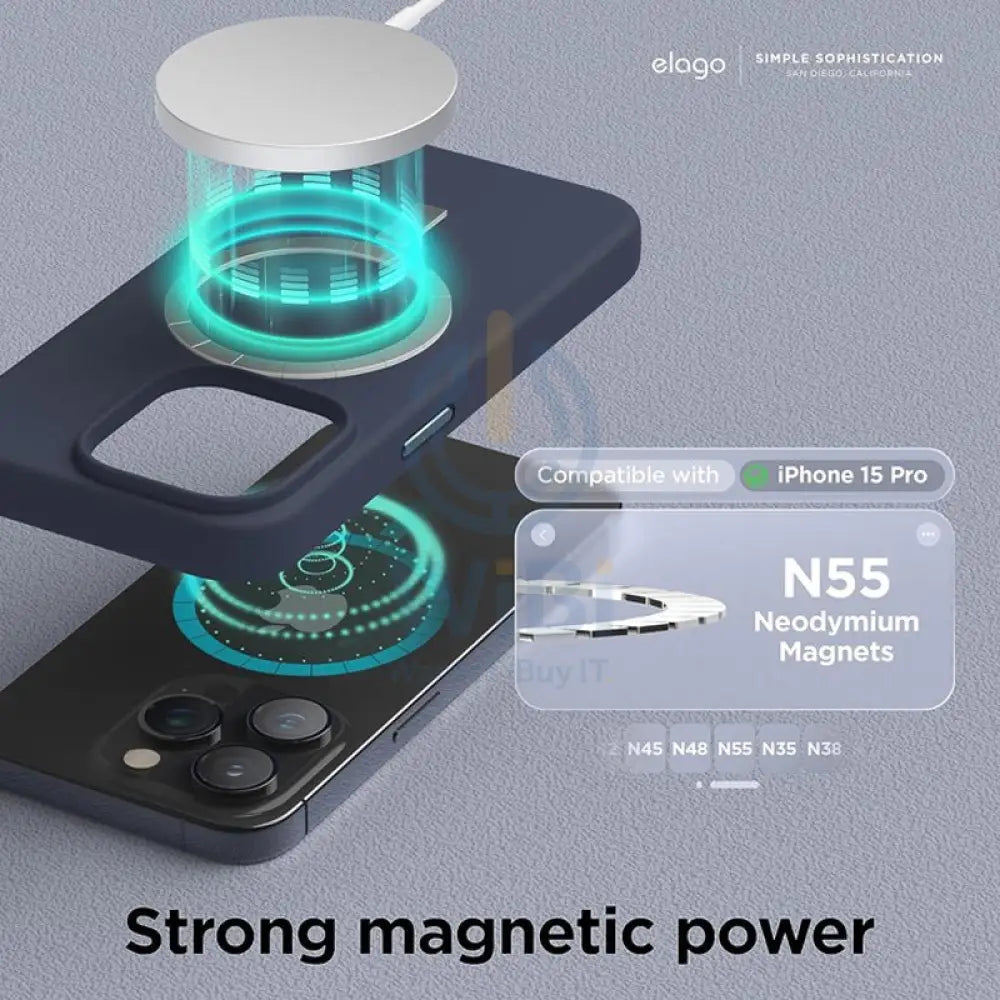 Elago MagSafe Magnetic Silicone Case - Apple iPhone 15 Pro / Jean Indigo Accessories > Mobiles & Tablets > Mobiles >