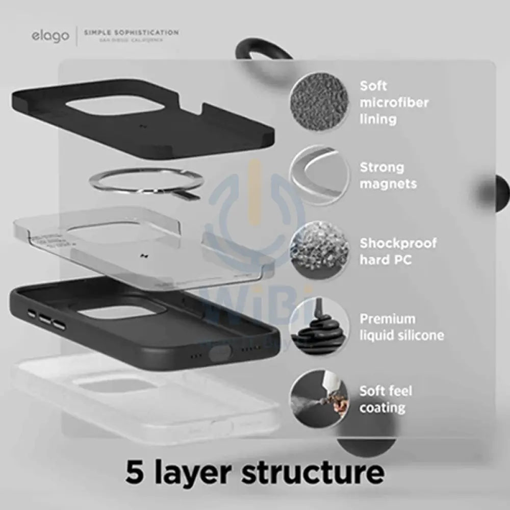Elago MagSafe Magnetic Silicone Case - Apple iPhone 15 Pro Max / Black Accessories > Mobiles & Tablets > Mobiles >