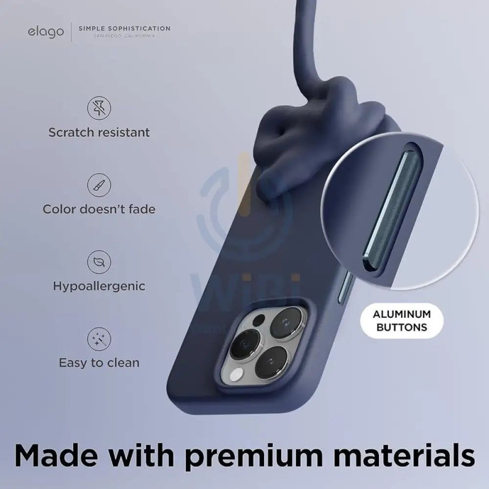 Elago MagSafe Magnetic Silicone Case - Apple iPhone 15 Pro Max / Jean Indigo Accessories > Mobiles & Tablets > Mobiles