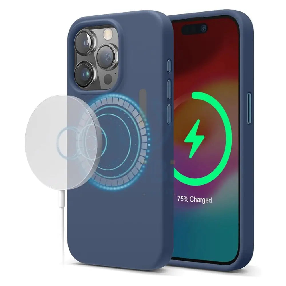 Elago MagSafe Magnetic Silicone Case - Apple iPhone 15 Pro Max / Jean Indigo Accessories > Mobiles & Tablets > Mobiles