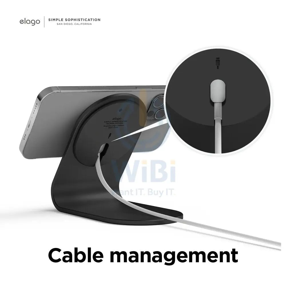 Elago MS3 Aluminum Charging Stand for MagSafe - Black Accessories > Mobiles & Tablets > Mobiles > Mobile Holder / Stands
