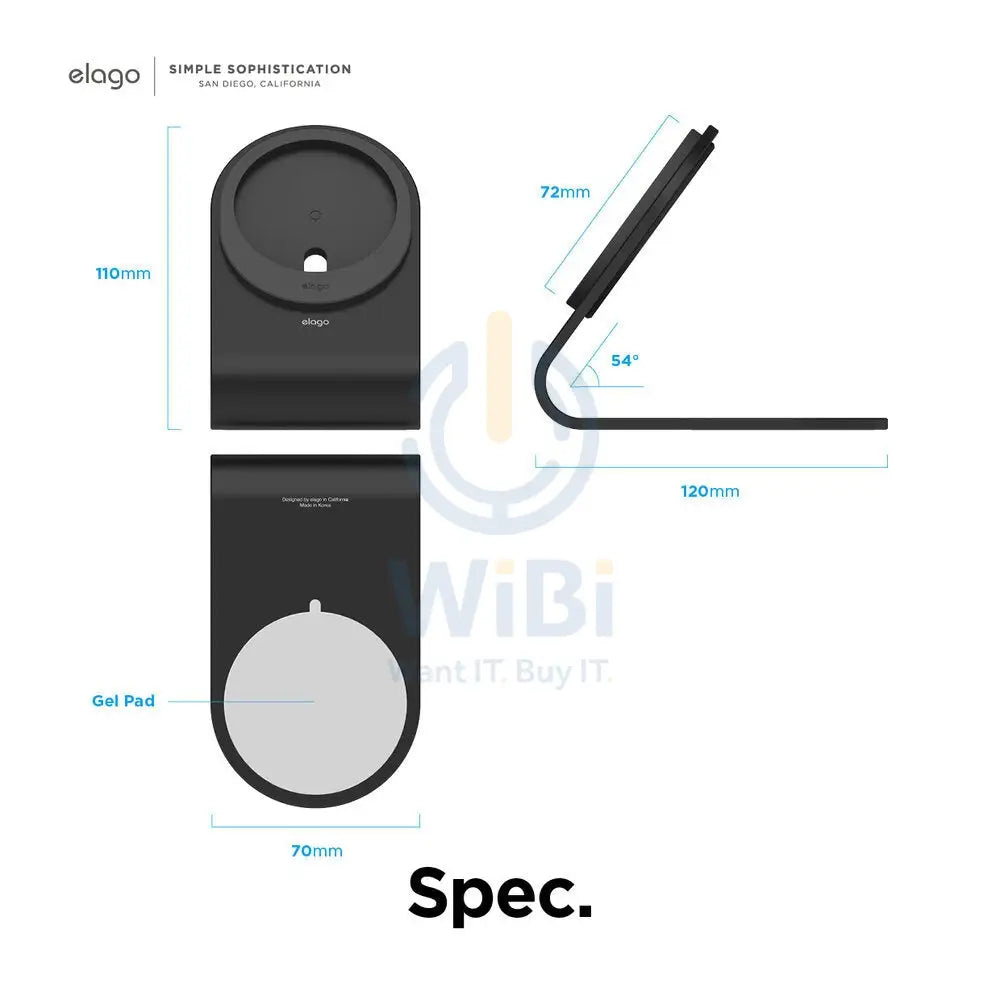 Elago MS3 Aluminum Charging Stand for MagSafe - Black Accessories > Mobiles & Tablets > Mobiles > Mobile Holder / Stands