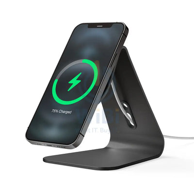 Elago MS4 Aluminum Charging Stand for MagSafe - Black Accessories > Mobiles & Tablets > Mobiles > Mobile Holder / Stands