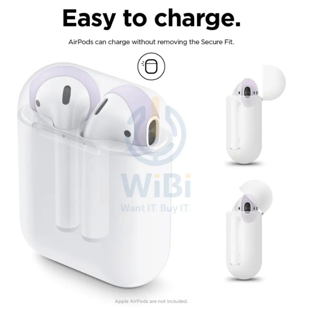 أغطية إلاجو Fit - ابل ايربودز & 2 / اللون الورديلافندر  عبوة من 2 اكسسوارات  هواتف  تابلت