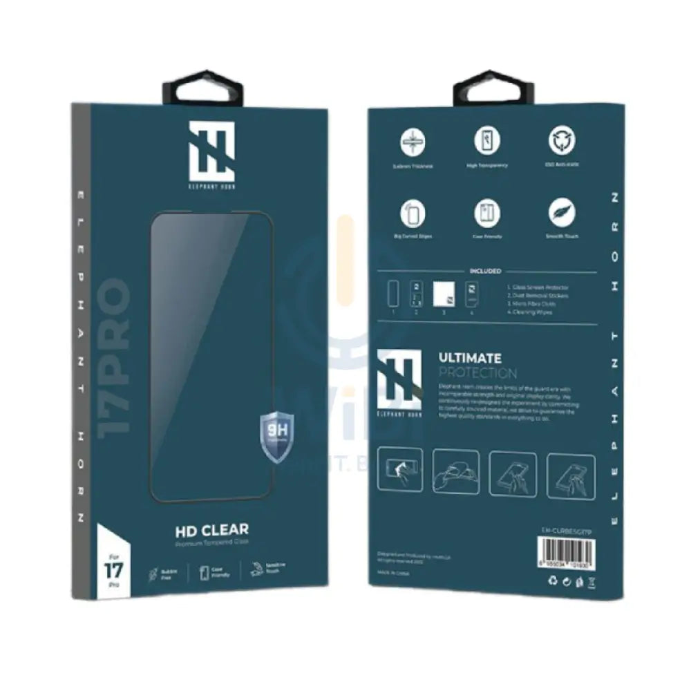 قرن الفيل عالي الدقة شفاف صلب زجاج لـ ابل ايفون 17 برو - شفاف اكسسوارات > هواتف  تابلت > هواتف >
