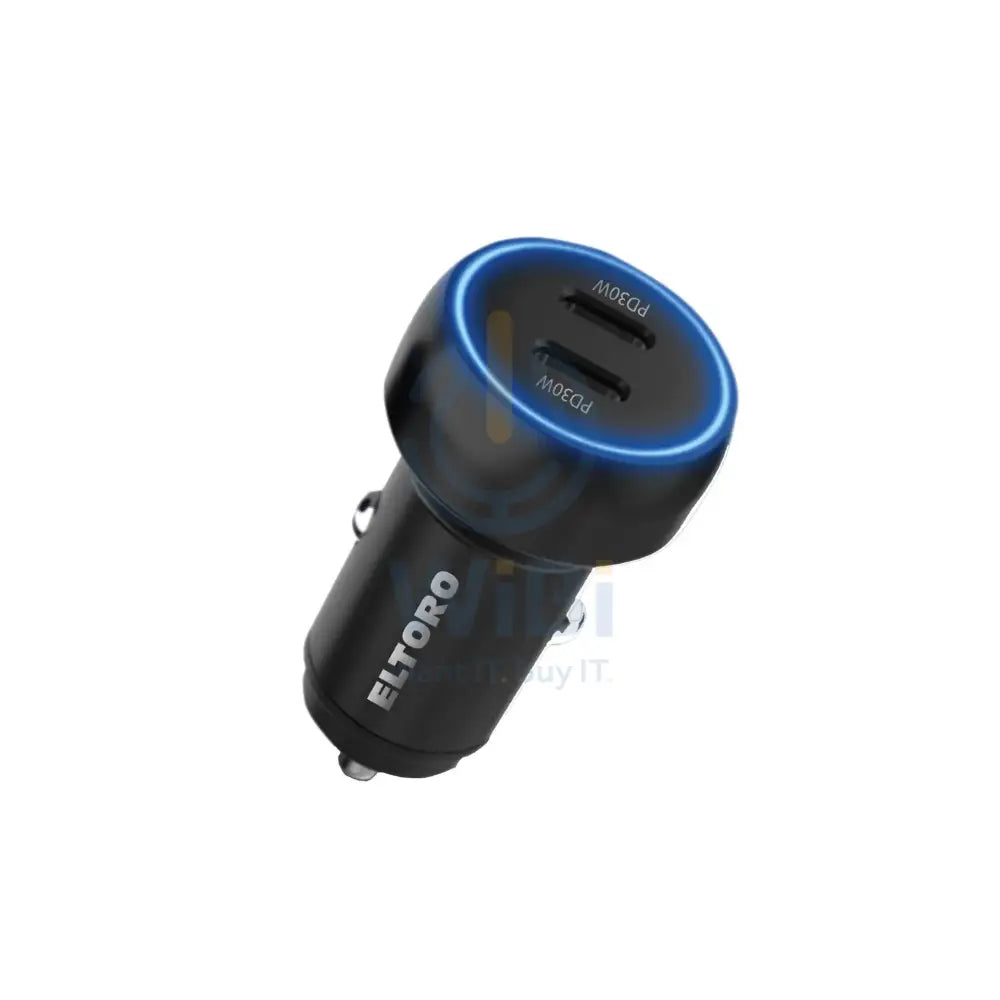 Eltoro Car Plug 60W 2 Port USB-C 30W + 30W PD – Black Accessories > Power Adapters