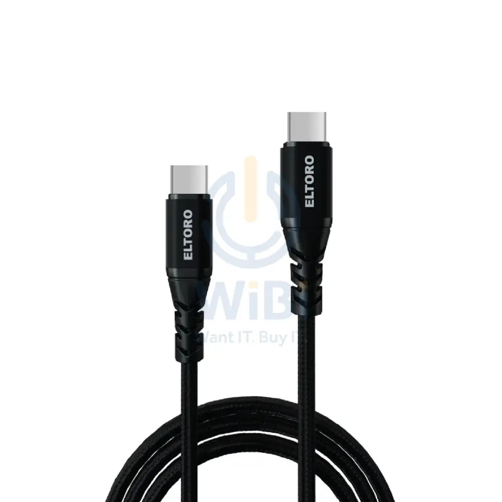 Eltoro Kevlar Cable USB-C to USB-C 60W - 1M / Nylon PP Yarn Jacket / Black Accessories > Cables & Converters