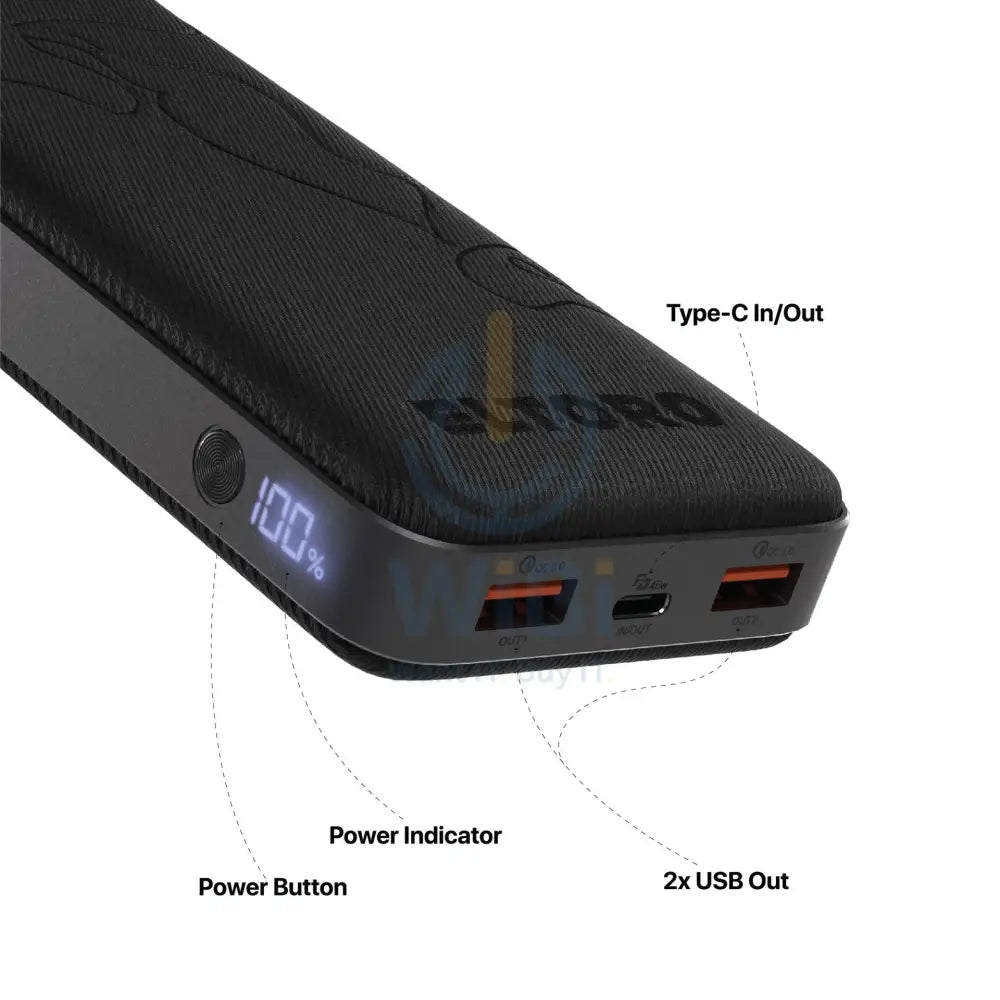Eltoro Ultra Charge Mate Power Bank 20000mAh 45W - Black Accessories > Power Bank