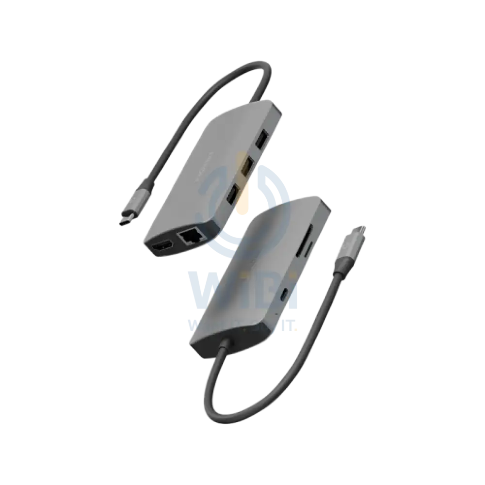 ENERGEA ALUHUB HD PRO 2 8 IN 1 ALUMINIUM ALLOY CHARGING HUB - GUNMETAL Accessories > USB Hub