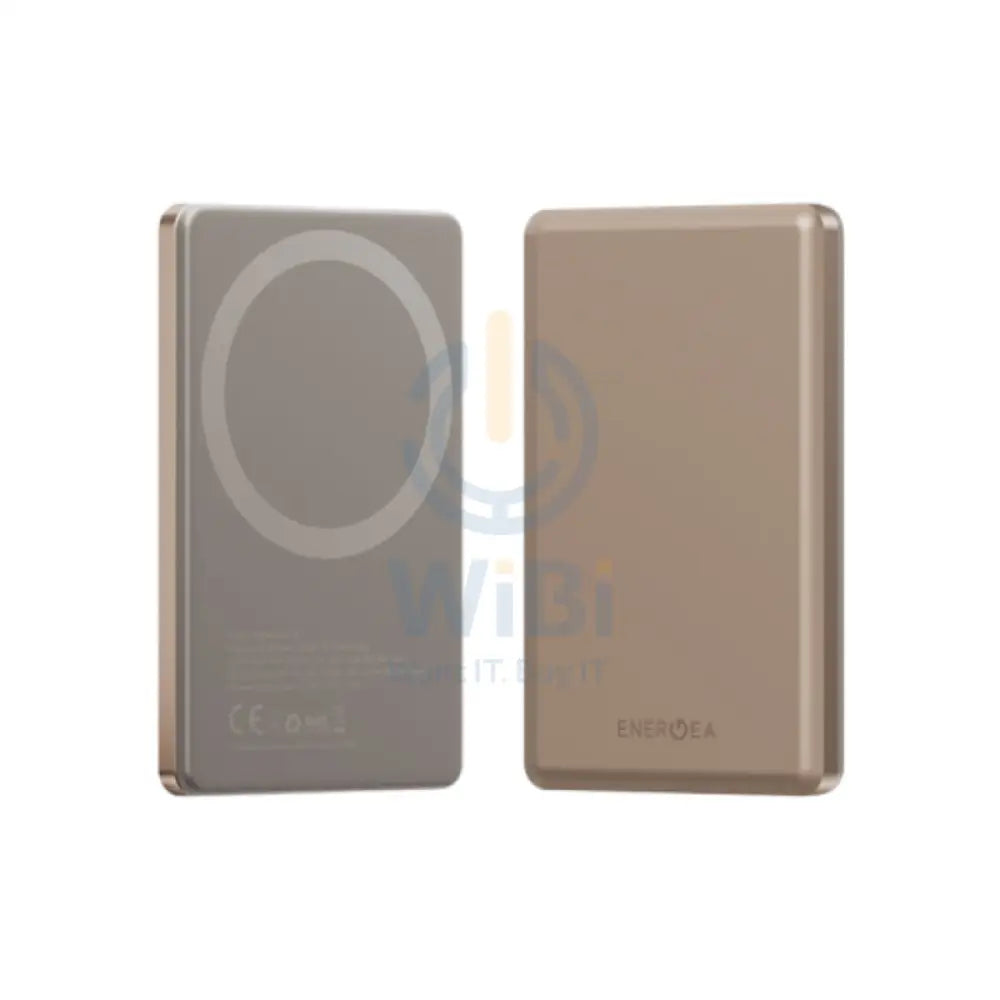 Energea AluPac Mini Aluminum MagSafe Power Bank 5000mAh / USB C / Gold Accessories > Power Bank