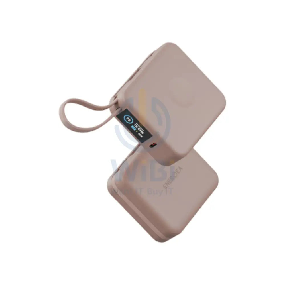 Energea Magpac Mini Plus Wireless Power Bank With Built-in USB-C Cable & Display - 10000mAh / Pink Accessories > Power