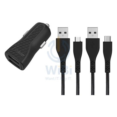 Energizer Car Charger - Micro-USB / USB-C / Black