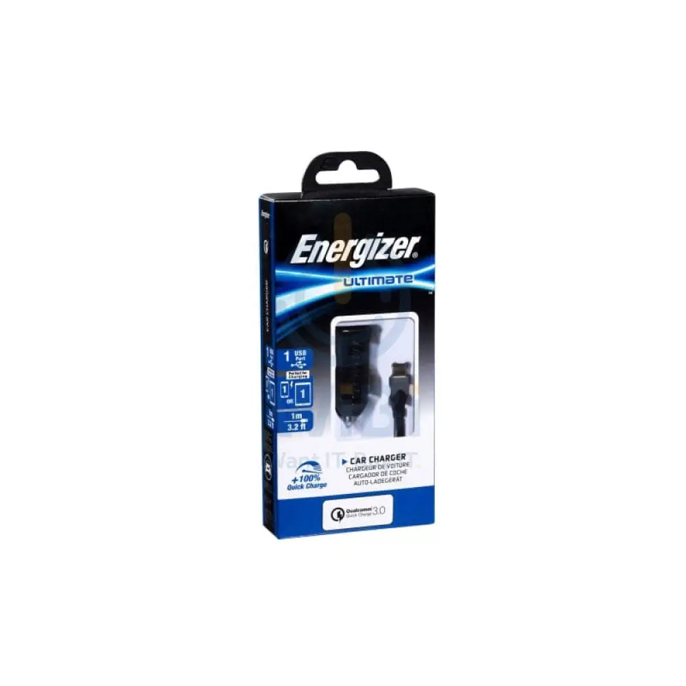Energizer UL Car Charger QC3 18W - Micro-USB / USB-C / Black